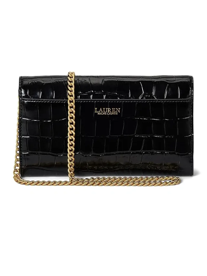 Сумка кросс-боди кроко-тиснение Medium Adair II Lauren Ralph Lauren — изображение 2 из 5, розовый