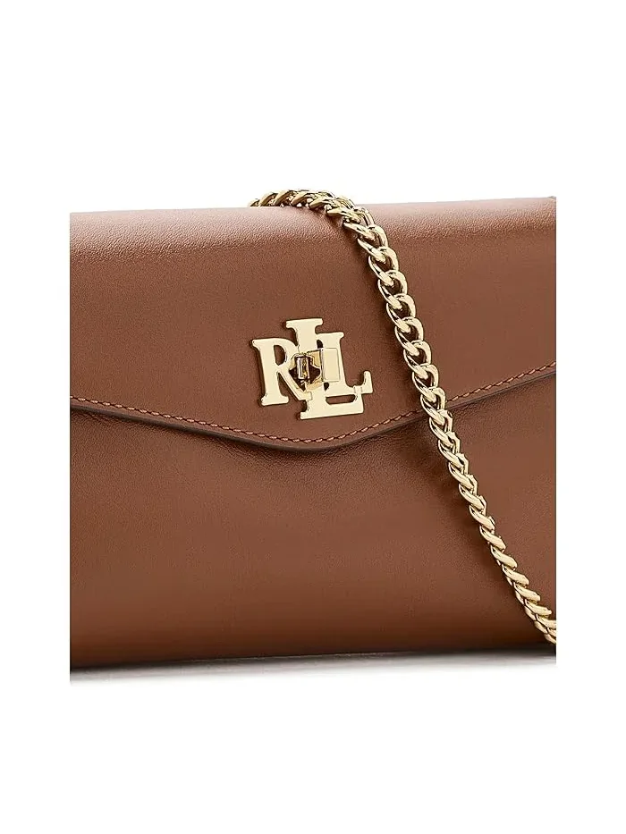 Сумка-кошелек кросс-боди кожаная Nappa Leather Tanner Lauren Ralph Lauren — изображение 4 из 5, бежевый