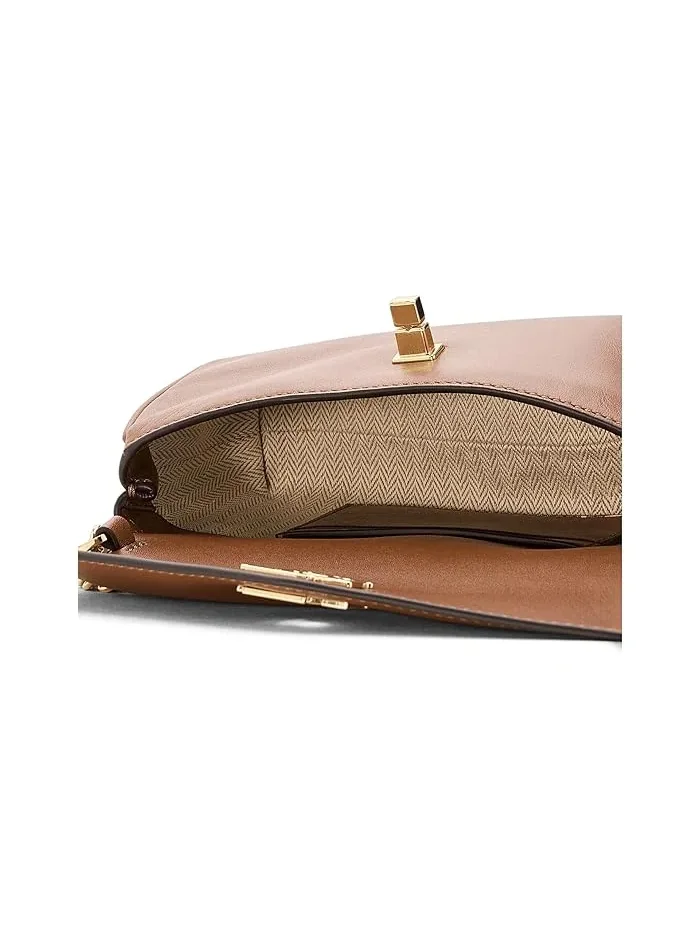 Сумка-кошелек кросс-боди кожаная Nappa Leather Tanner Lauren Ralph Lauren — изображение 5 из 5, бежевый