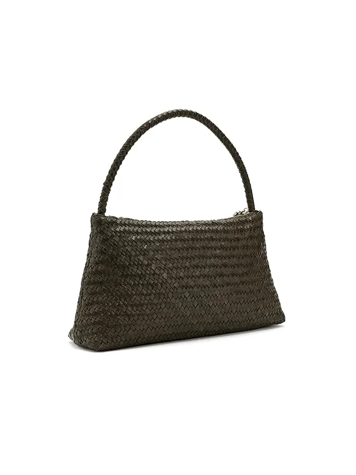 Сумка через плечо плетеная LG Woven Zip Shoulder Madewell — изображение 2 из 5, оливковый