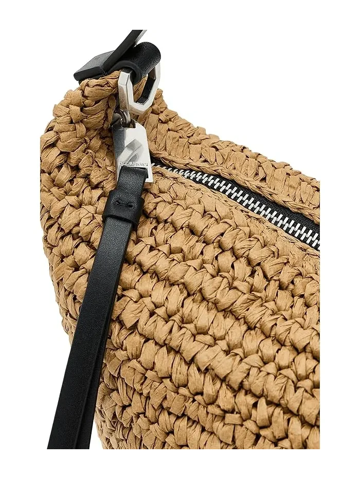 Сумка плетеная Luna Micro Paper Bag AllSaints — изображение 4 из 5, коричневый