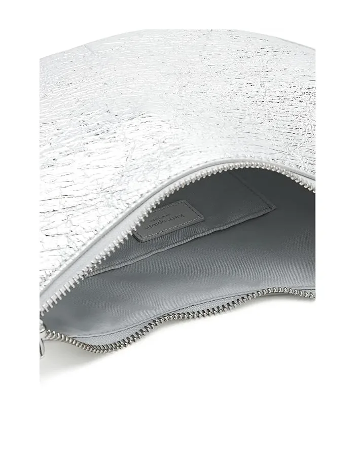 Сумка через плечо Duo Crinkle Metallic Leather Crossbody Kate Spade New York — изображение 5 из 5, серебряный