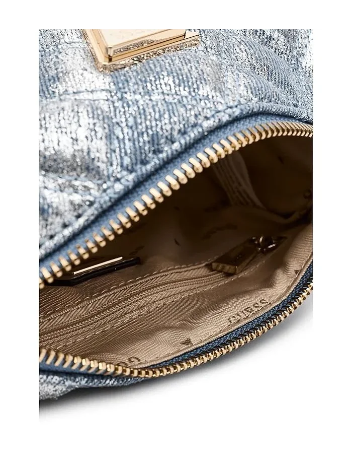 Сумка мини баррел GUESS — изображение 5 из 5, металлик джинсовый синий