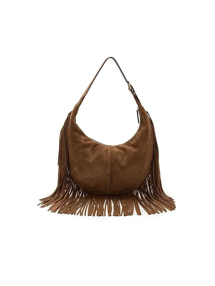 Сумка с бахромой Suede Essentials Med Curve Shoulder Madewell