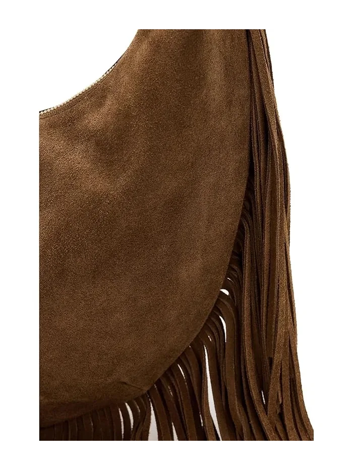 Сумка с бахромой Suede Essentials Med Curve Shoulder Madewell — 4
