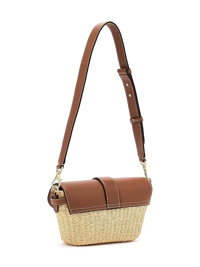 Сумка плечевая Straw-Leather Lynden Lauren Ralph Lauren — изображение 2 из 5, натуральный/бежевый