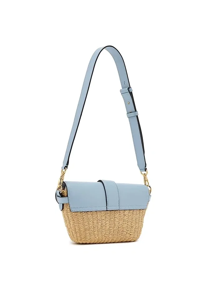 Сумка через плечо Straw-Leather Small Lynden Lauren Ralph Lauren — изображение 2 из 5, натуральный/синий