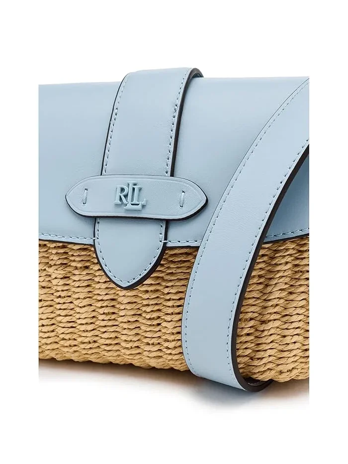 Сумка через плечо Straw-Leather Small Lynden Lauren Ralph Lauren — изображение 4 из 5, натуральный/синий