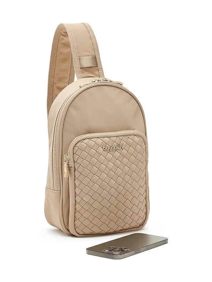 Сумка через плечо Waverly Woven Sling Baggallini — изображение 3 из 5, песочный
