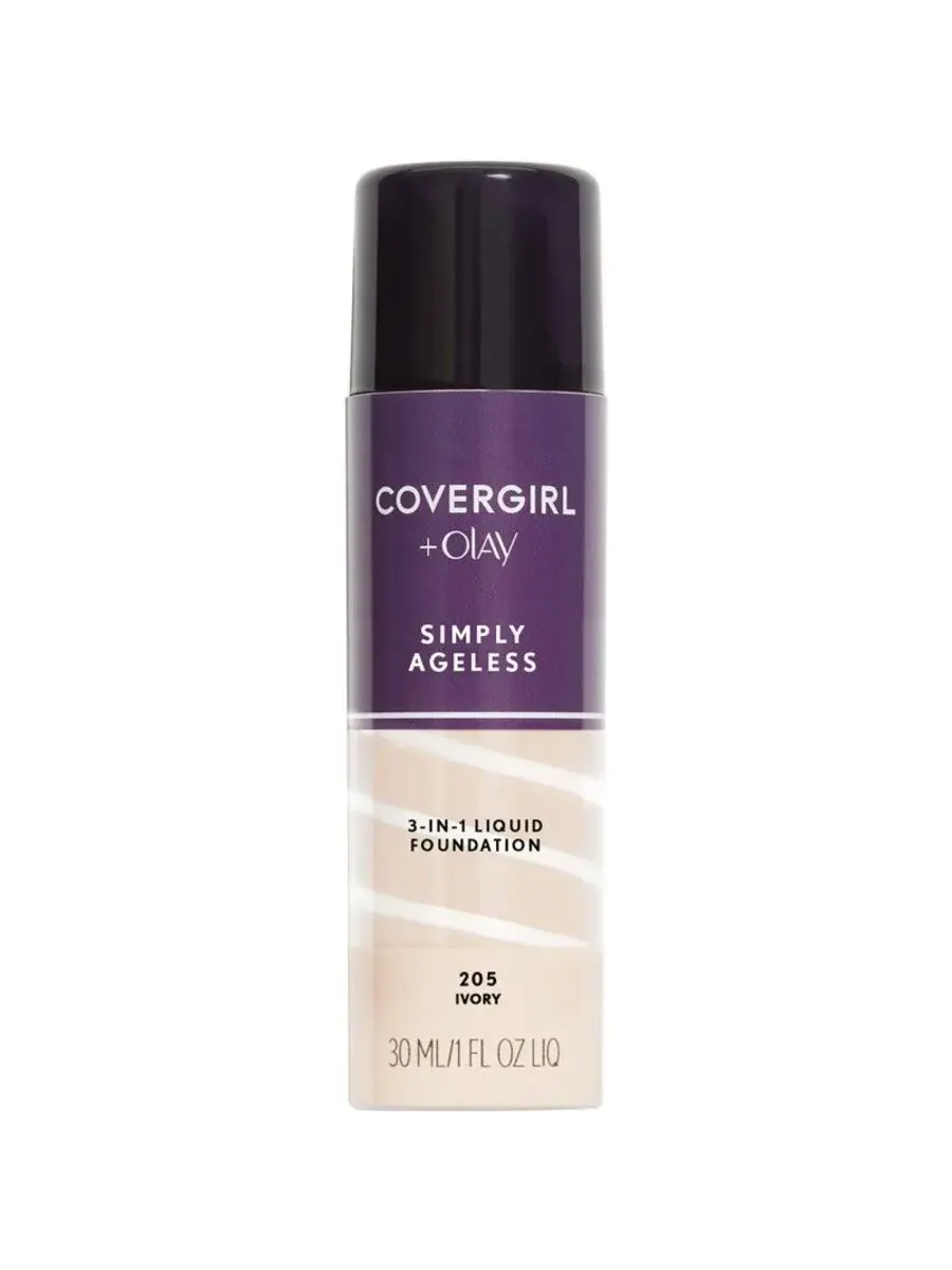COVERGIRL Ladies Simply Ageless + Olay Жидкий тональный крем 1 унция Цвет слоновая кость 008100100354 — белый