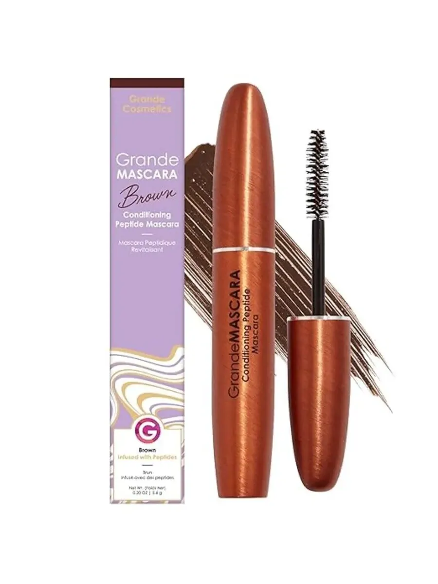 Grande Cosmetics Grande Mascara Укрепляющая тушь с пептидами 0,2 унции Коричневый макияж 843246110153