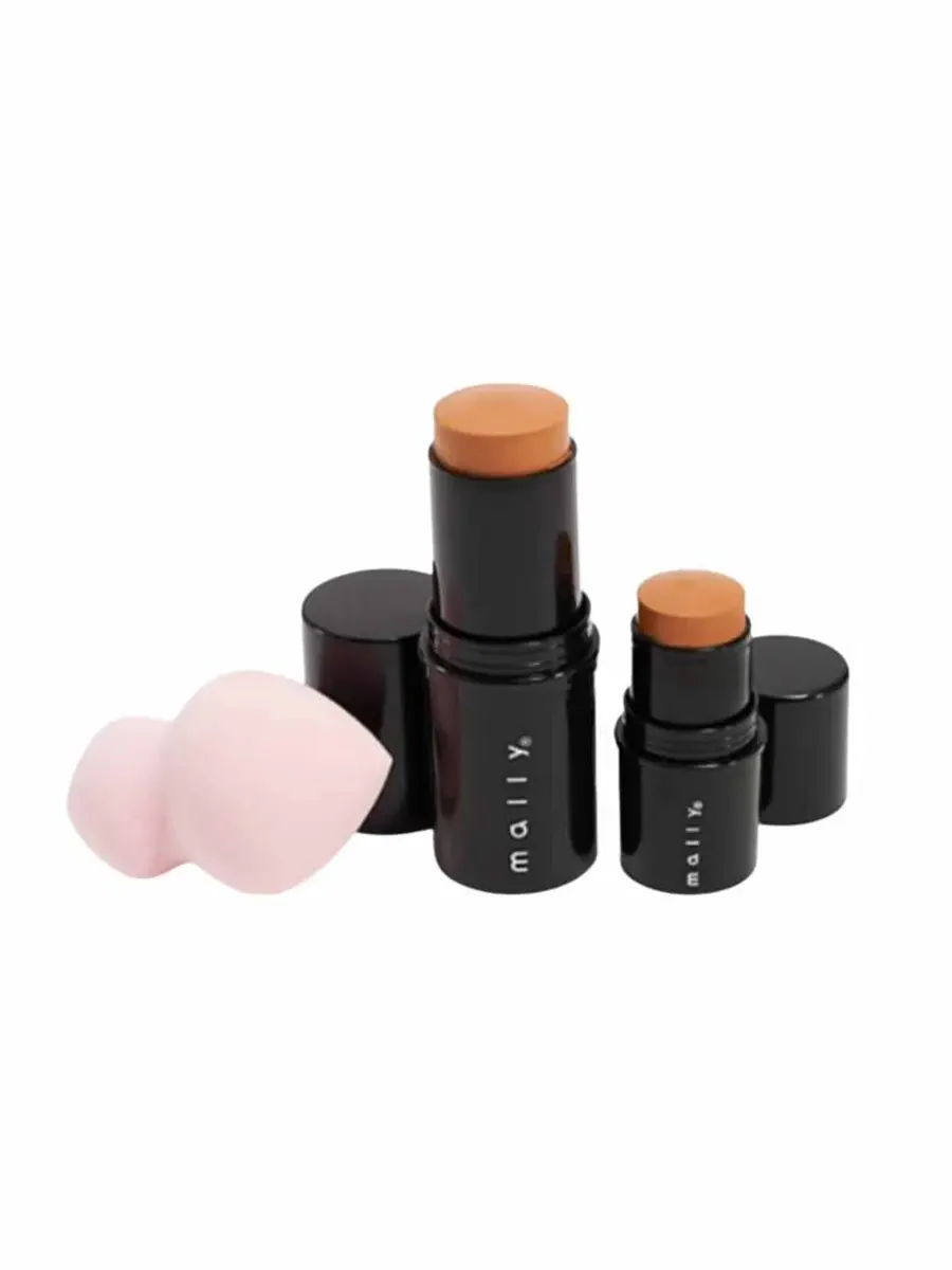 Mally Ladies Mally Quick Fix Foundation + 2 Консилер Стик Набор Стик 0.67 унции Загар Макияж 888391710032