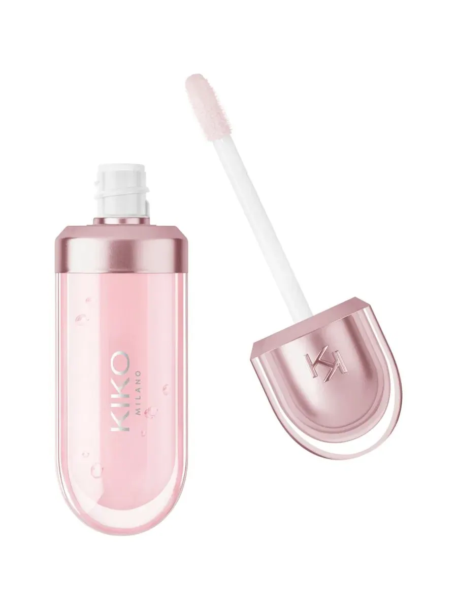 Масло для губ с блеском 6 мл, с маслом малины, 3D Hydra KIKO Milano, 03 Glossed Glass — изображение 3 из 5