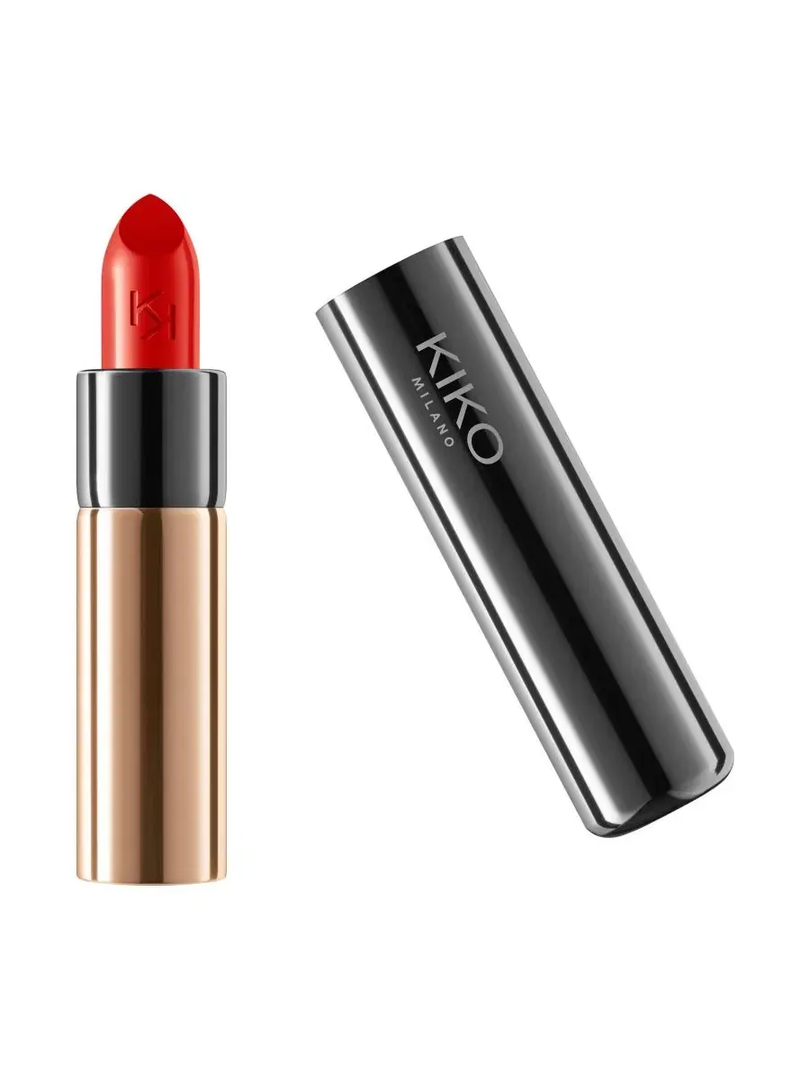 Кремовая помада с блеском, 3,4 г, модель Gossamer Emotion Creamy Lipstick KIKO Milano, 132 Crimson — изображение 1 из 3