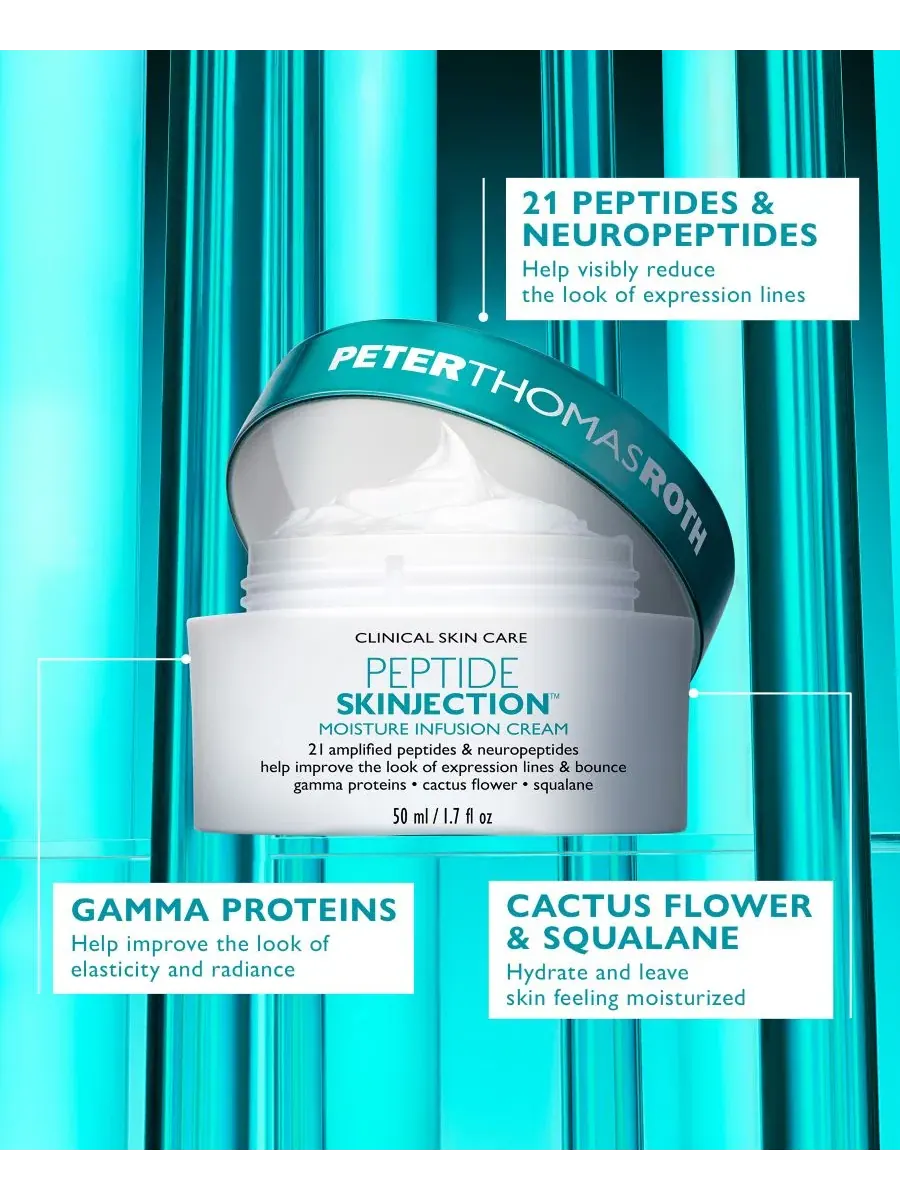 Увлажняющий крем для лица Peptide Skinjection Peter Thomas Roth, 50 мл — изображение 5 из 7