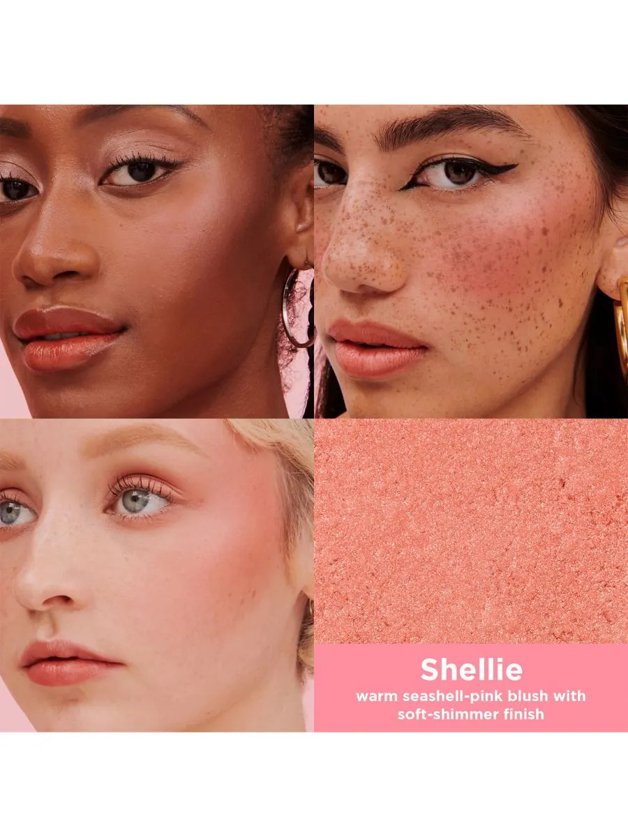 Мини-румяна WANDERful World Silky-Soft Powder Blush Benefit Cosmetics, цвет shellie mini — изображение 2 из 10