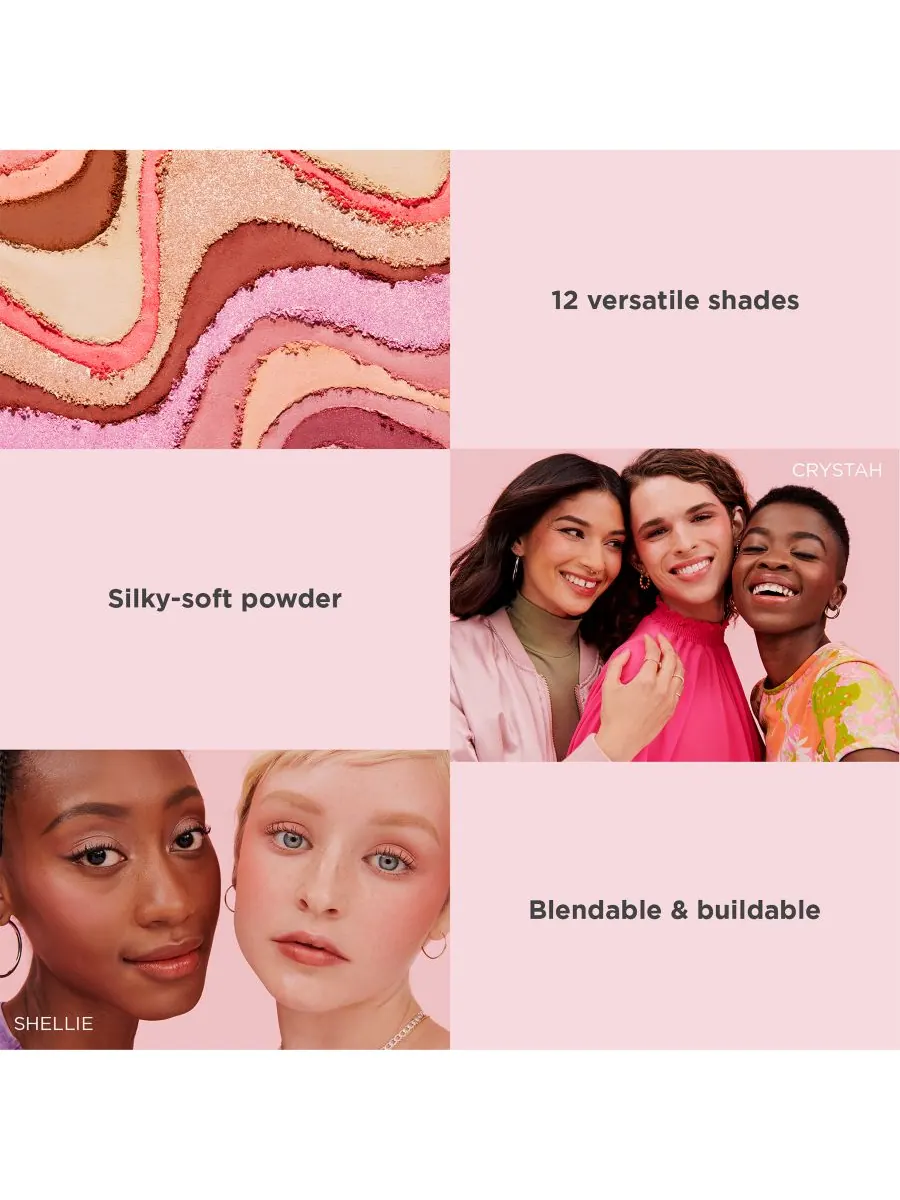 Мини-румяна WANDERful World Silky-Soft Powder Blush Benefit Cosmetics, цвет shellie mini — изображение 8 из 10