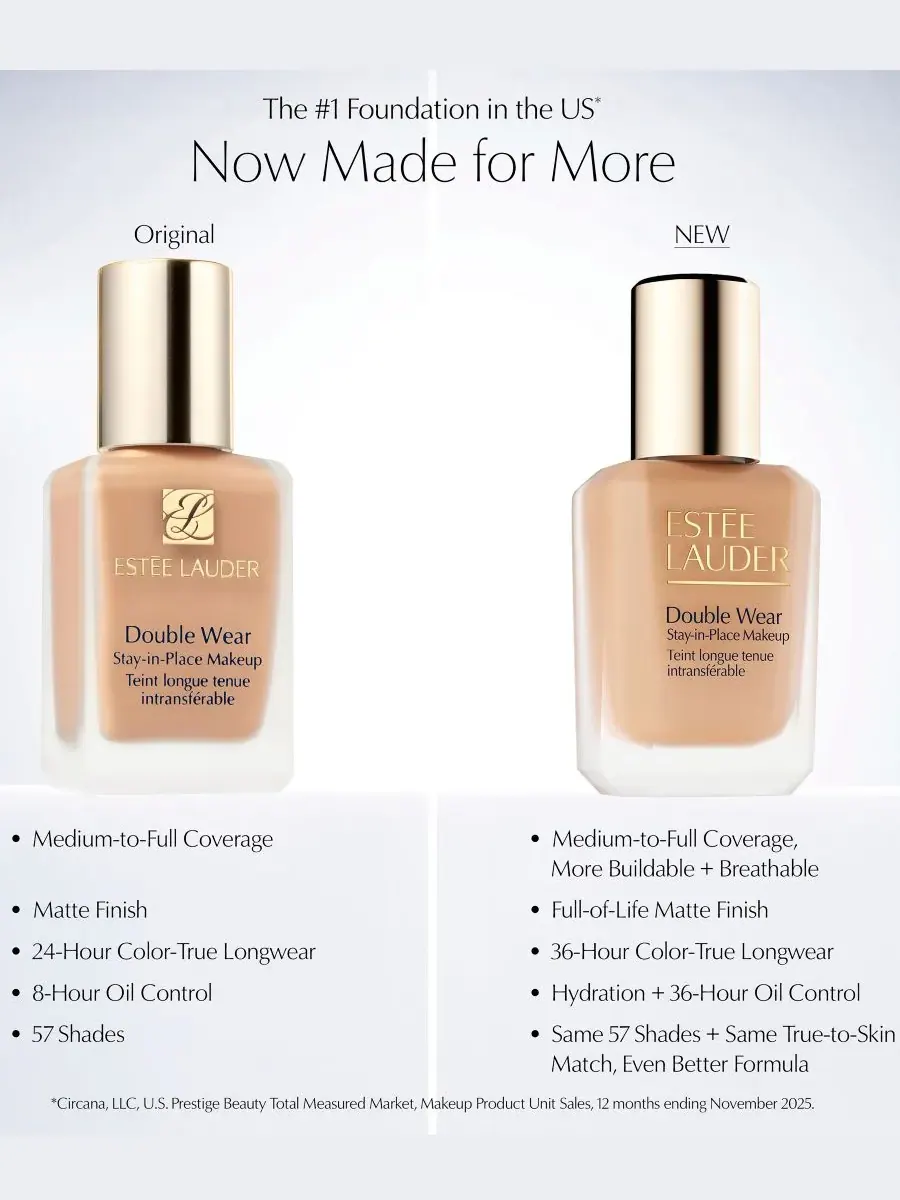 Стойкая матирующая тональная основа Double Wear Stay-in-Place Longwear Matte Foundation Estée — изображение 3 из 10