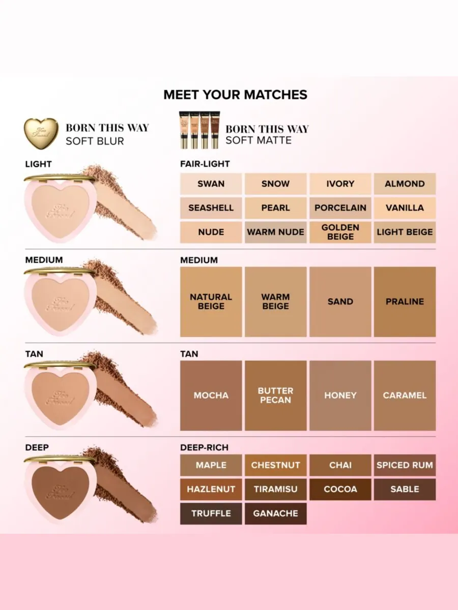 Тональная основа Born This Way Soft Matte Foundation Too Faced, цвет butter pecan — изображение 10 из 10