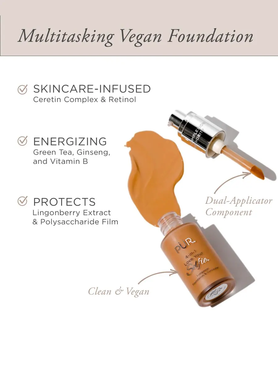 Тональный крем и консилер 4-в-1 Love Your Selfie Longwear Foundation & Concealer PÜR — изображение 4 из 6