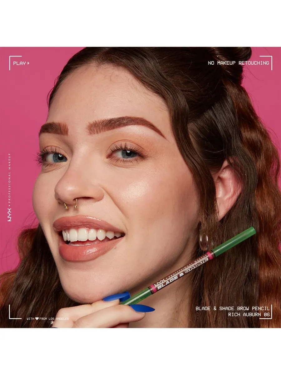 Карандаш для бровей Blade & Shade NYX Professional Makeup, цвет rich auburn — изображение 4 из 10