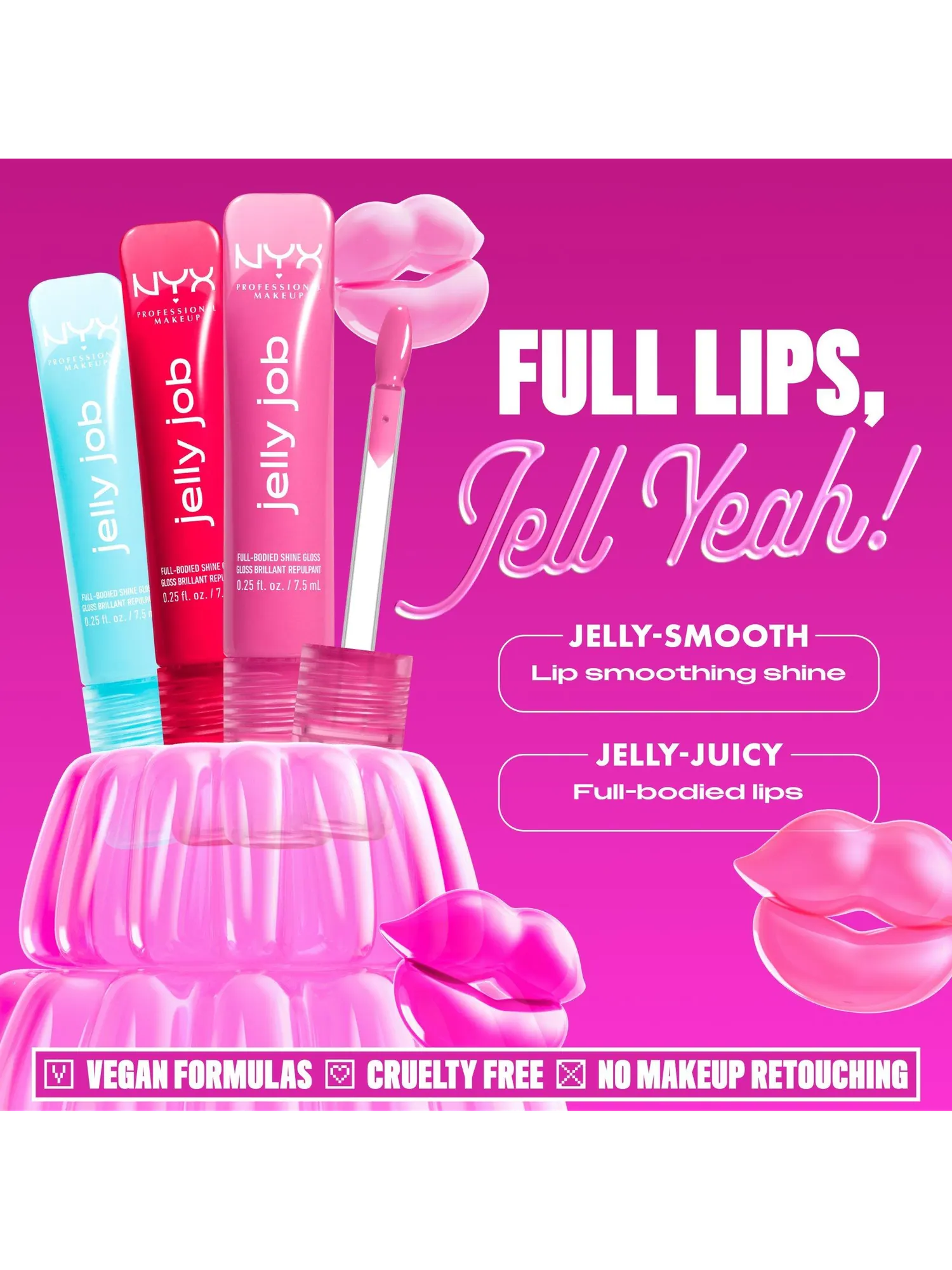 Блеск для губ NYX Professional Makeup Jelly Job, Jelly Blushin', 7.5 мл — изображение 7 из 8