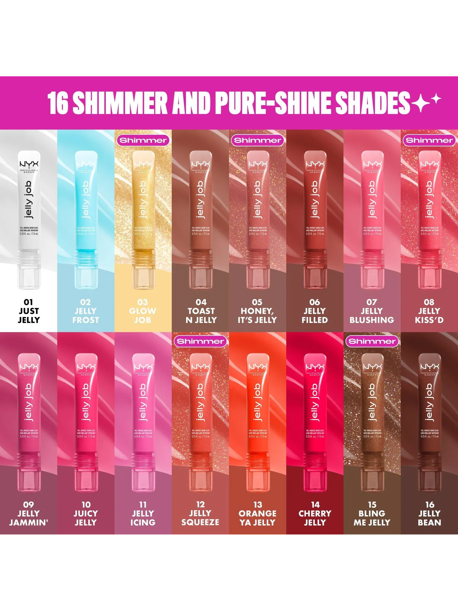 Блеск для губ NYX Professional Makeup Jelly Job, Jelly Blushin', 7.5 мл — изображение 8 из 8