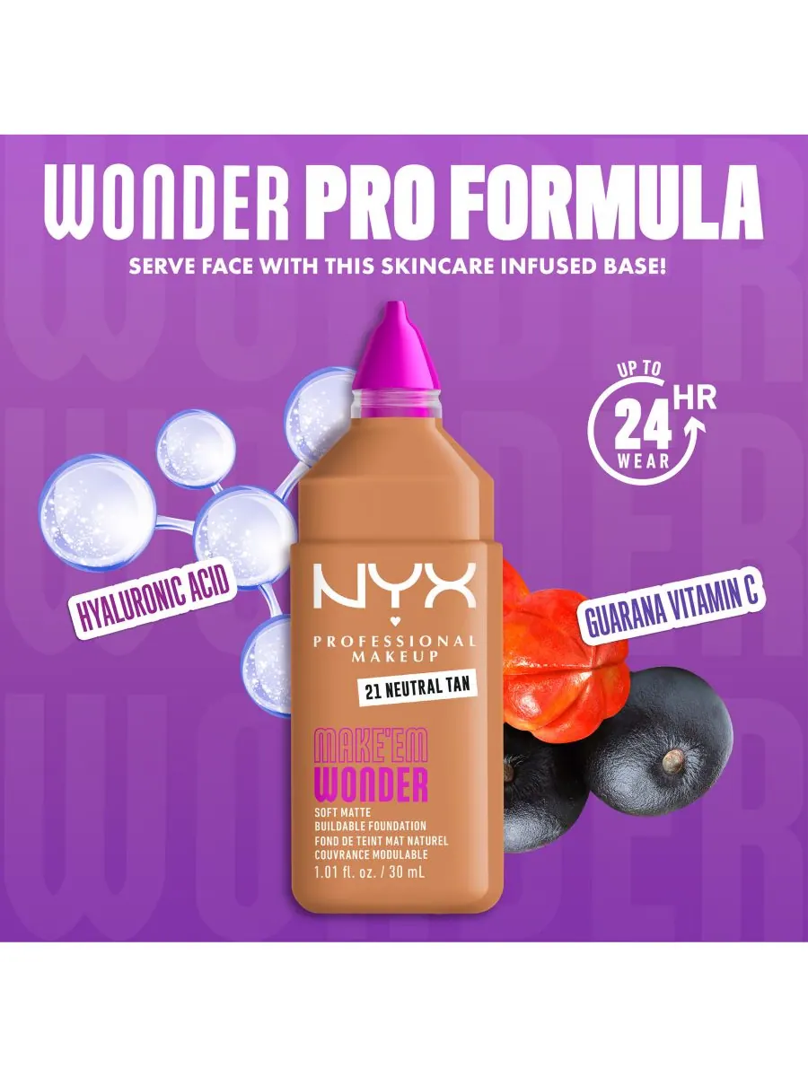 Тональный крем Wonder Foundation, 0,84 унции NYX Professional Makeup — изображение 4 из 10