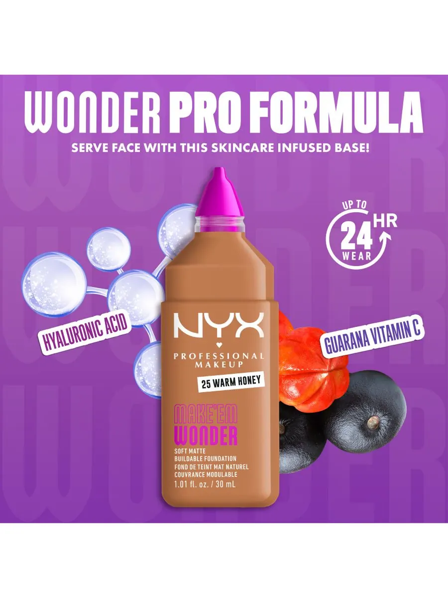 Тональный крем Wonder Foundation, 0,84 унции NYX Professional Makeup — изображение 5 из 10