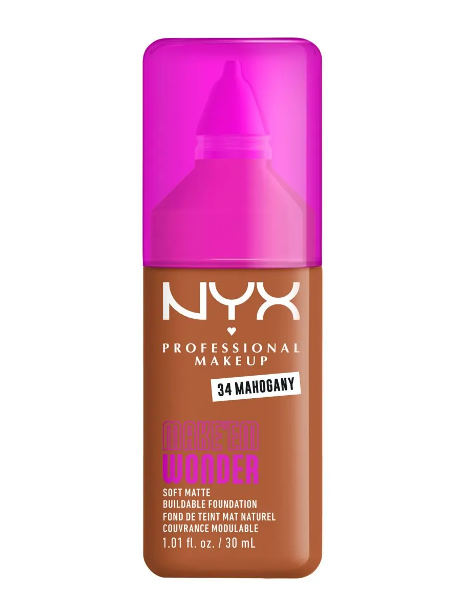 Тональный крем NYX Professional Makeup Make ’Em Wonder Soft Matte, Mahogany, 30 мл — изображение 1 из 10