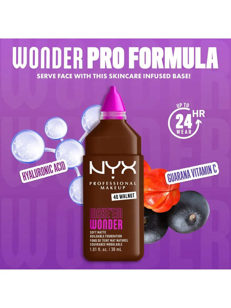 Тональный крем Wonder Foundation, 0,84 унции NYX Professional Makeup — изображение 7 из 10