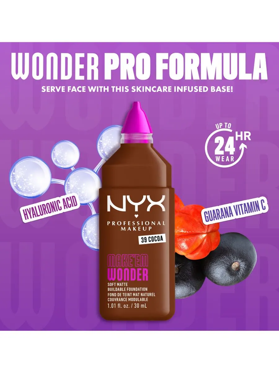 Тональный крем NYX Professional Makeup Make ’Em Wonder Soft Matte, Cocoa, 30 мл — изображение 6 из 10