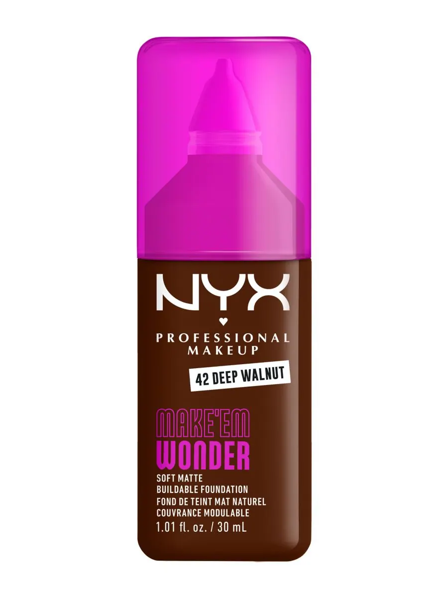 Тональный крем Wonder Foundation, 0,84 унции NYX Professional Makeup, темно-ореховый — изображение 1 из 10