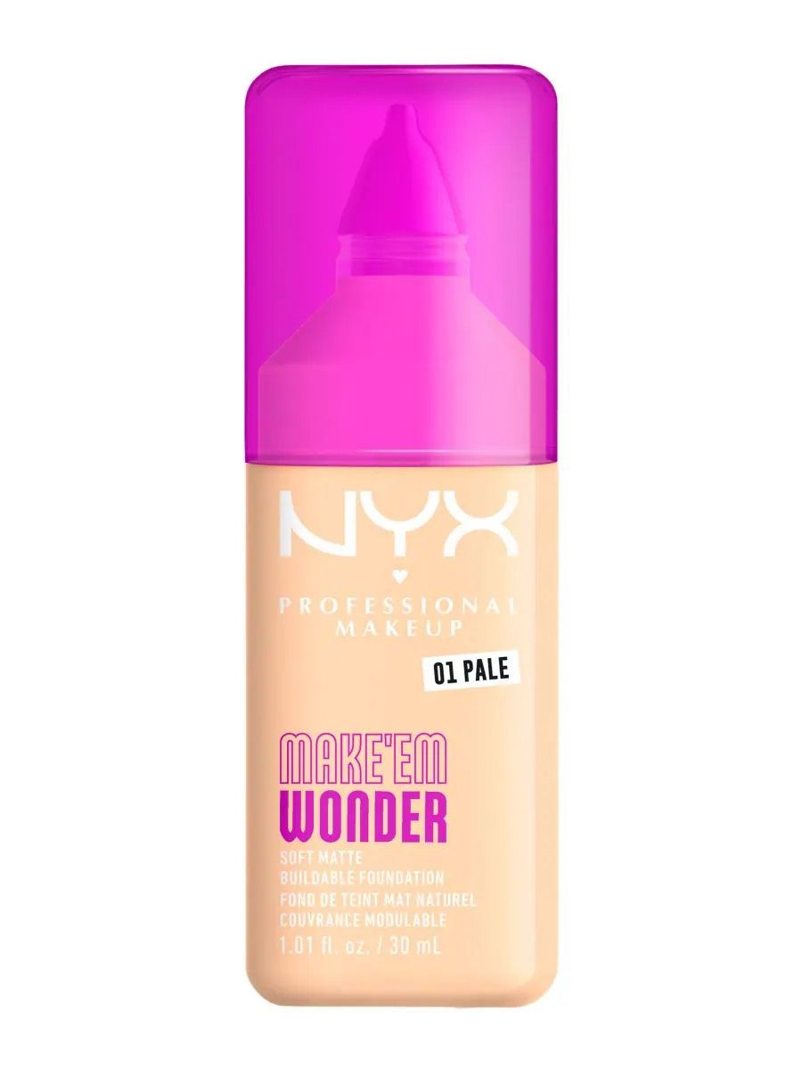 Тональная основа NYX Professional Make'em Wonder Foundation, тон 01 Pale, 0,84 унции — изображение 1 из 10