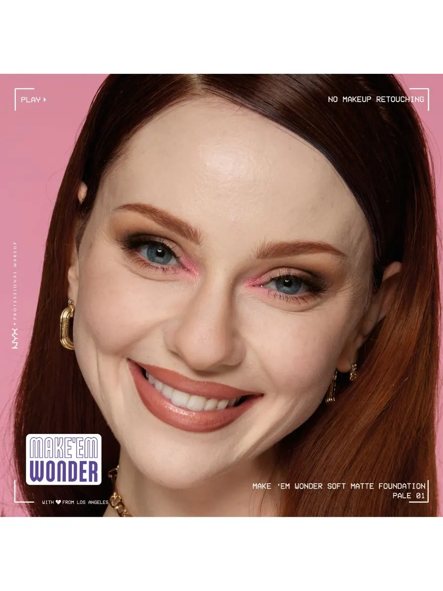 Тональная основа NYX Professional Make'em Wonder Foundation, тон 01 Pale, 0,84 унции — изображение 10 из 10