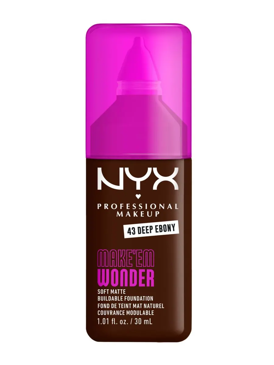 Тональный крем NYX Professional Makeup Make ’Em Wonder Soft Matte, Deep Ebony, 30 мл — изображение 1 из 10