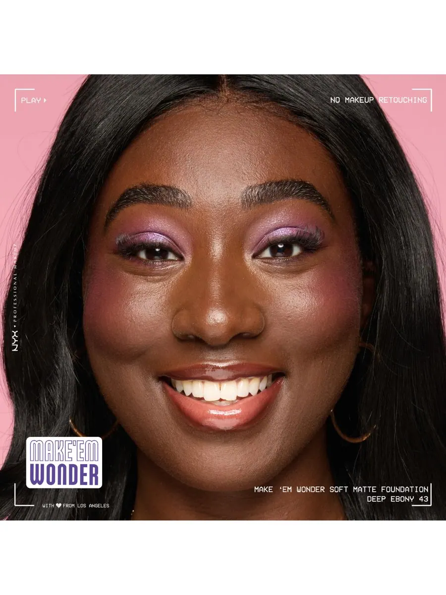 Тональный крем NYX Professional Makeup Make ’Em Wonder Soft Matte, Deep Ebony, 30 мл — изображение 7 из 10