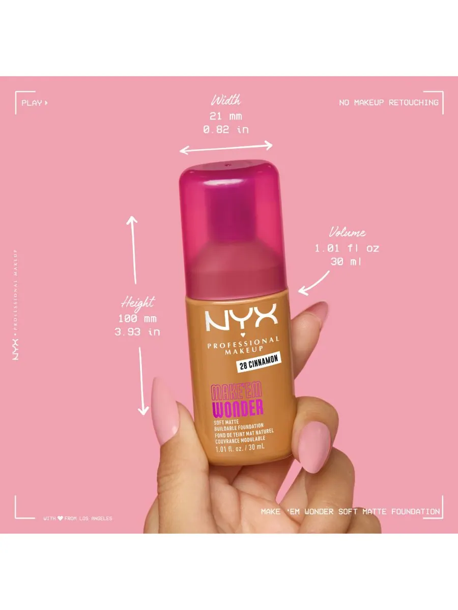 Тональный крем Wonder Foundation, 0,84 унции NYX Professional Makeup — изображение 8 из 10