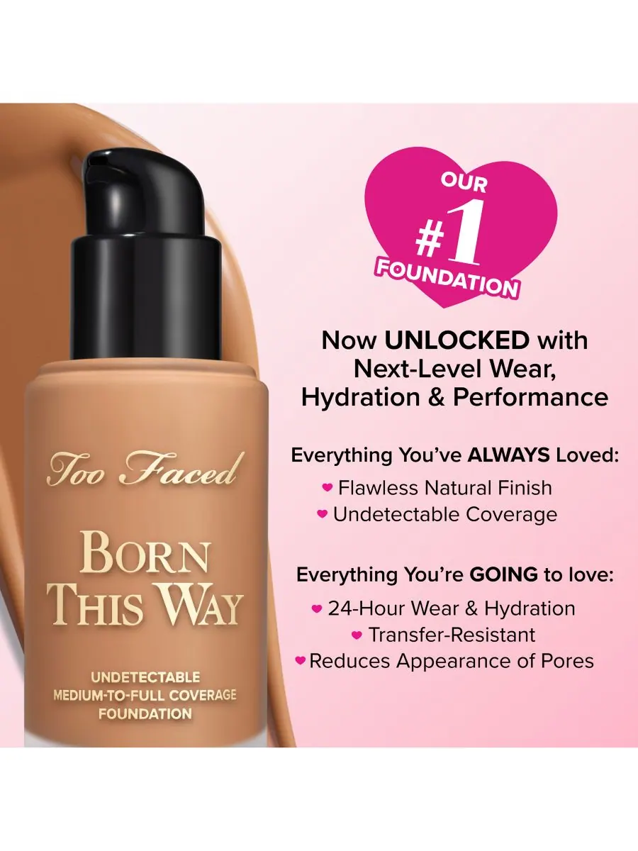 Тональный крем Born This Way с едва заметным, средним и плотным покрытием, 28 г Too Faced — изображение 8 из 10