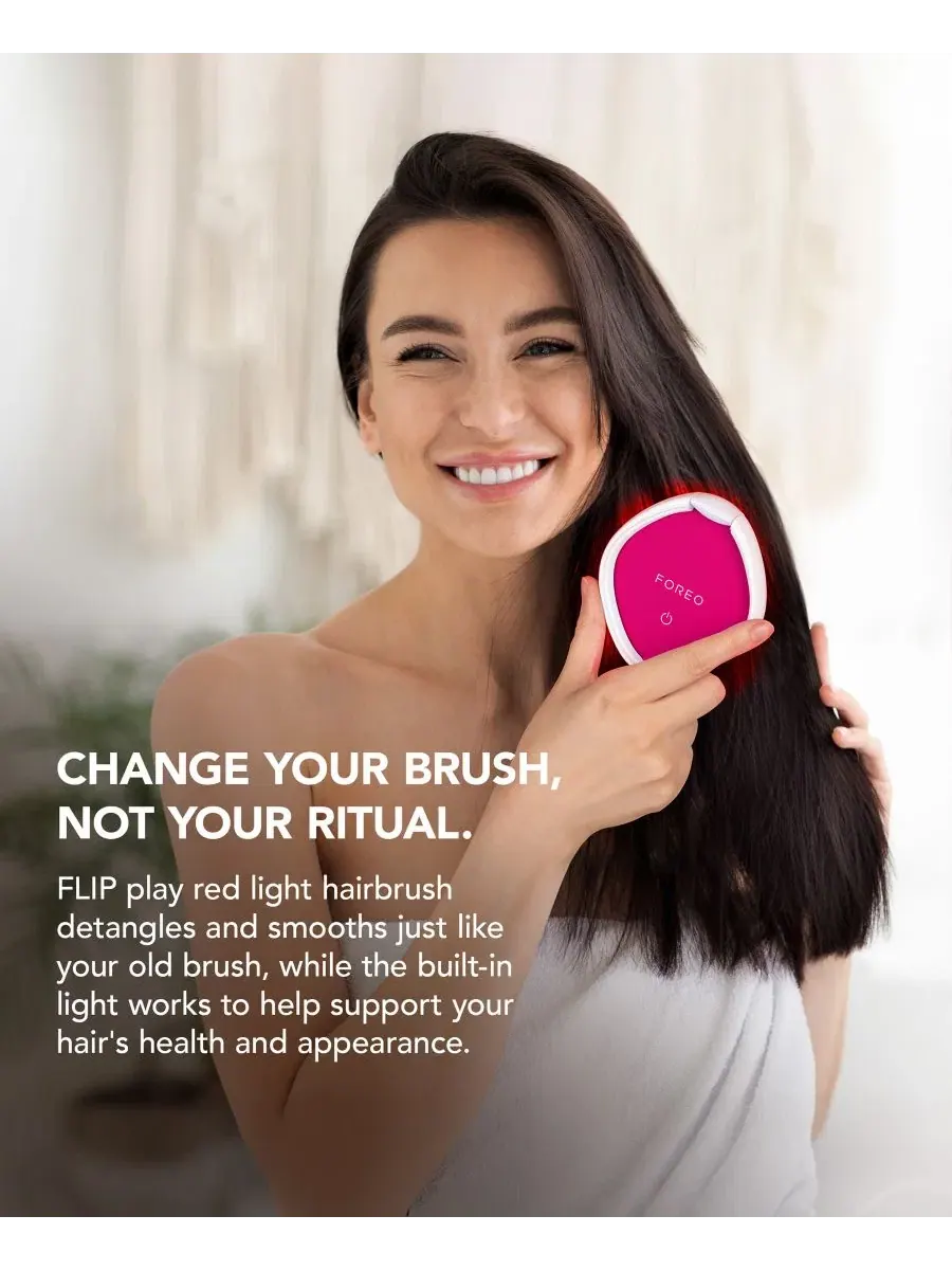 Щетка для волос с красным LED-светом Flip Play Red LED Light Hairbrush FOREO — 4