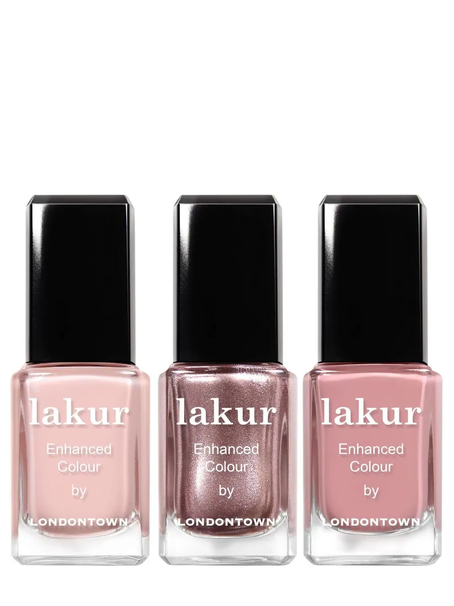 Набор из 3 лаков для ногтей Lakur Enhanced Colour цвета «Роза на весь день» (3 шт.) Londontown — мульти