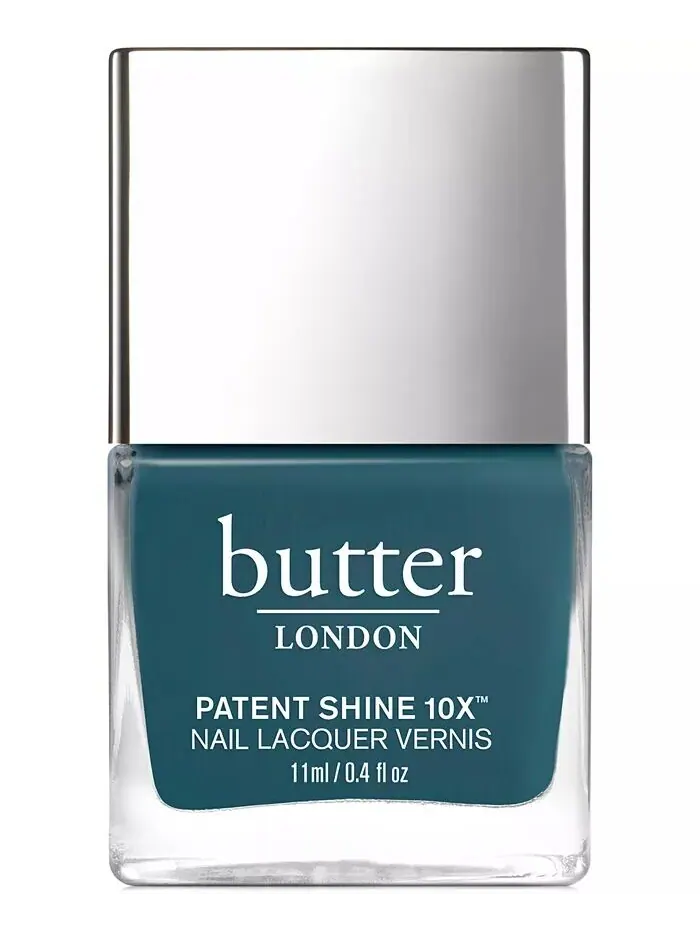 Лак для ногтей Patent Shine 10X, 0,4 унции Butter London, цвет Bang On! (deep teal crème) — без цвета