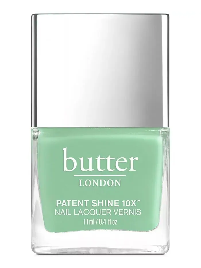 Лак для ногтей Patent Shine 10X, 0,4 унции Butter London, цвет Good Vibes (soft sage crème) — без цвета