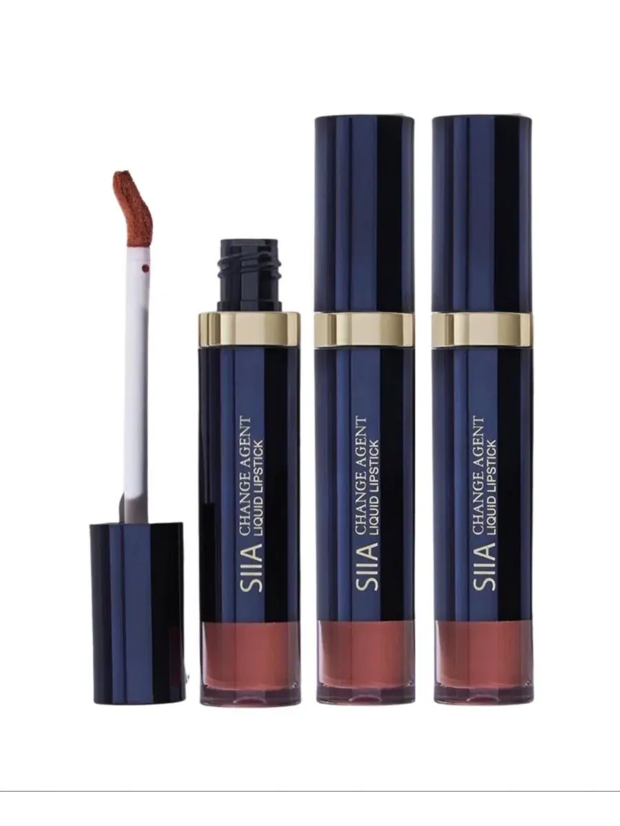 Набор из 3 жидких матовых помад Change Agent SIIA Cosmetics — оранжевый