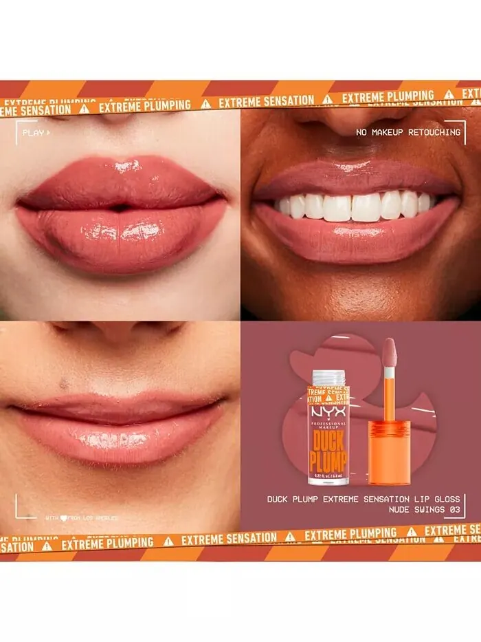 Блеск для губ Duck Plump Nyx Professional Makeup, цвет Nude Swings — изображение 5 из 7