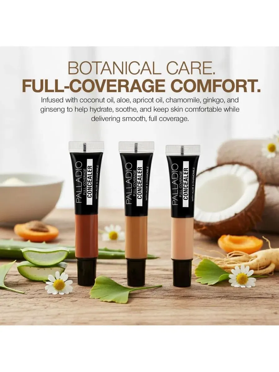 Консилер полного покрытия 10 г с кокосовым маслом и алоэ, Full Coverage Concealer Palladio — изображение 5 из 7