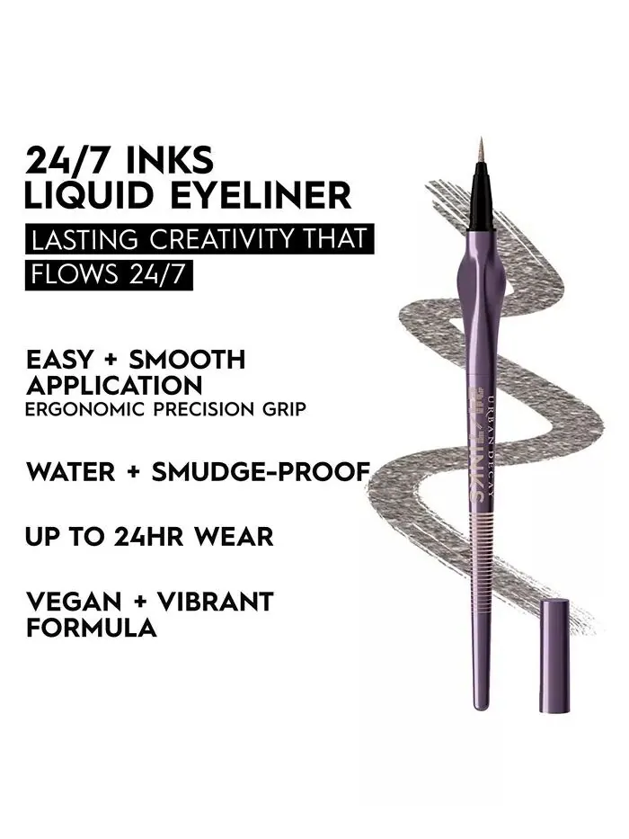 Жидкая подводка для глаз 24/7 Inks Urban Decay, цвет Oil Slick (gunmetal shimmer) — изображение 4 из 8
