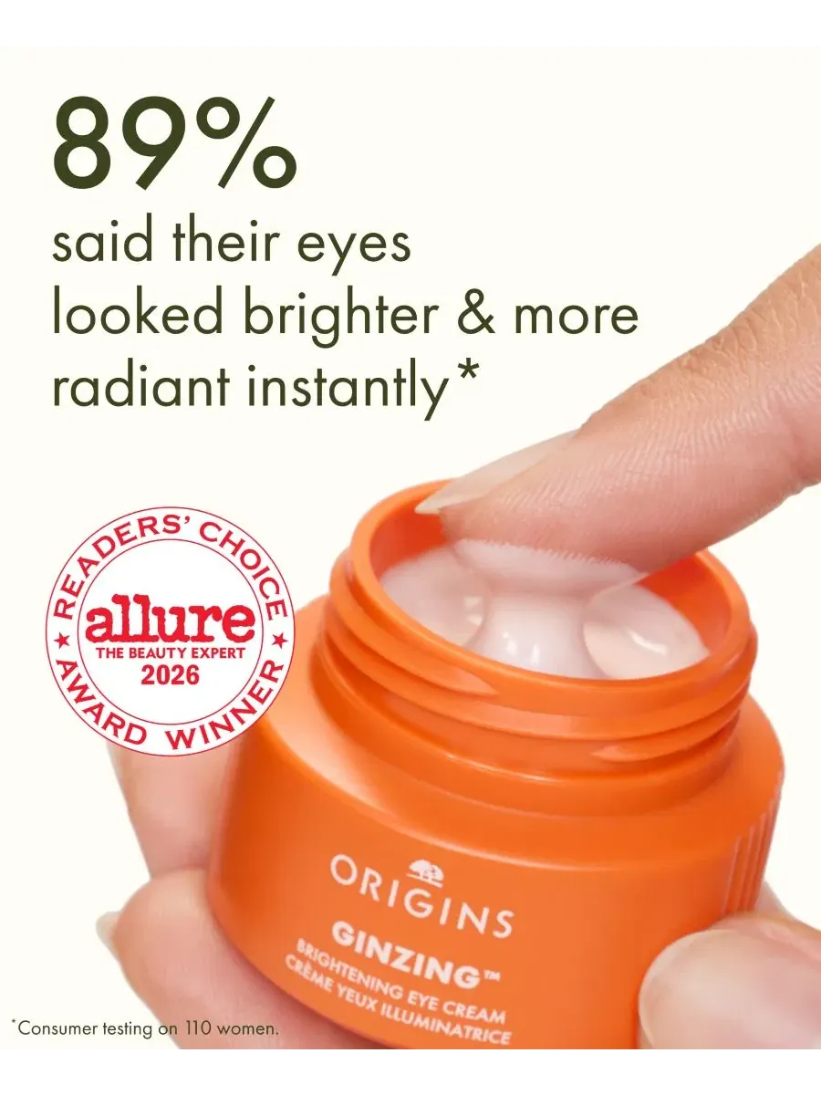 Осветляющий крем для век с витамином C и ниацинамидом Ginzing Brightening Cool Mini, 4.5 г Origins — изображение 3 из 8