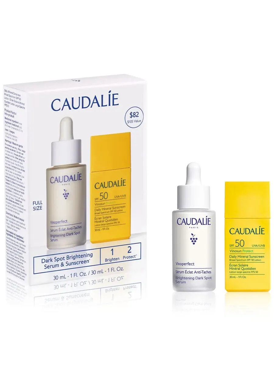 Набор сыворотка и солнцезащитный крем SPF 50, 30 мл + 30 мл, Vinoperfect Caudalie — изображение 10 из 10