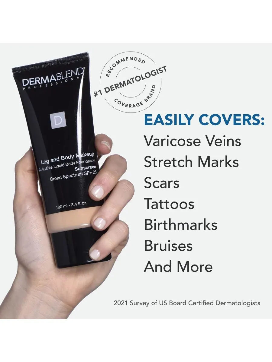 Leg And Body Makeup, 3.4 fl. oz Dermablend, Fair Nude 0N — изображение 8 из 9